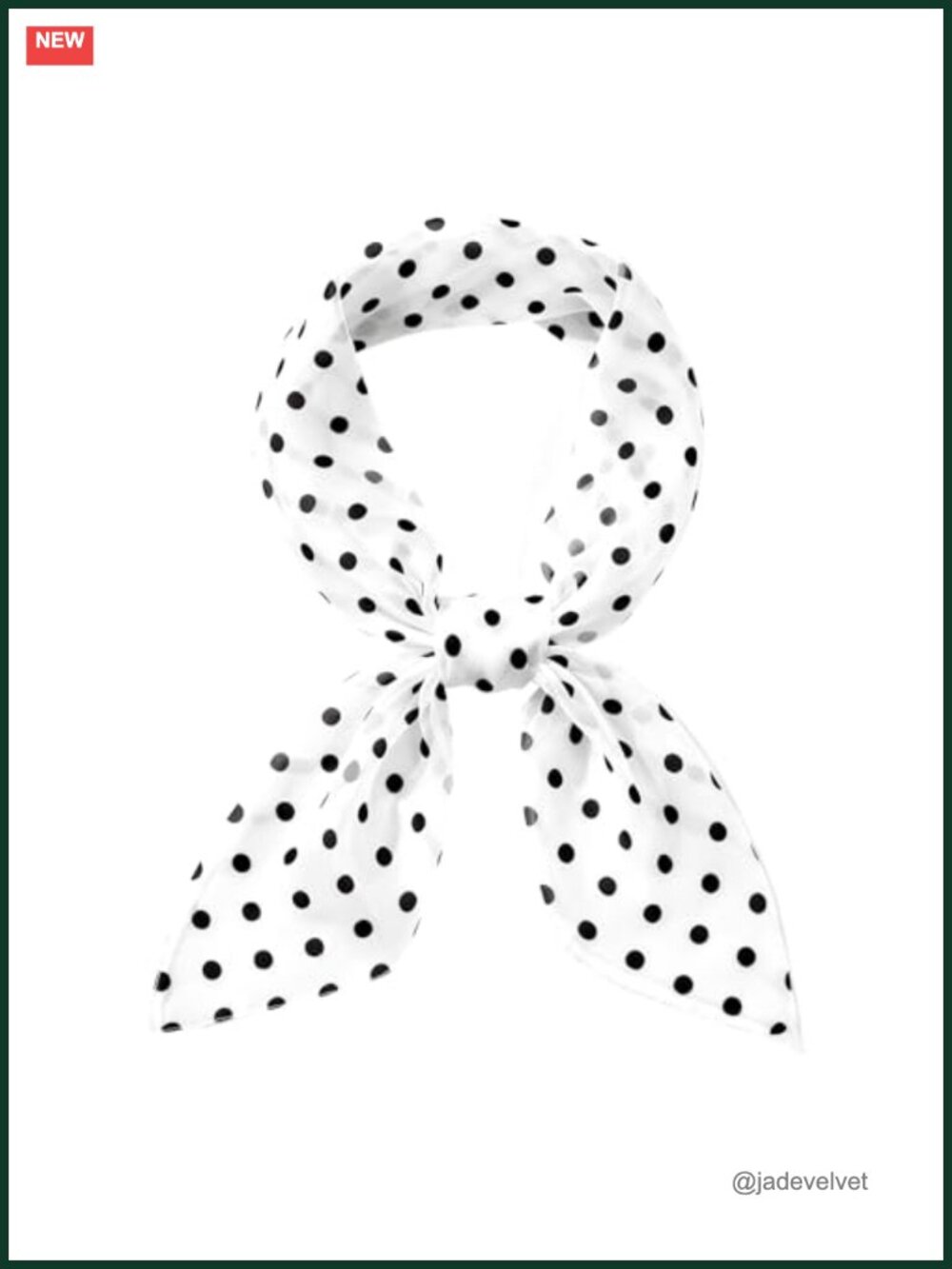 Chiffon Polka Dot Square Scarf 25.6in Sheer Neck Hair Tie